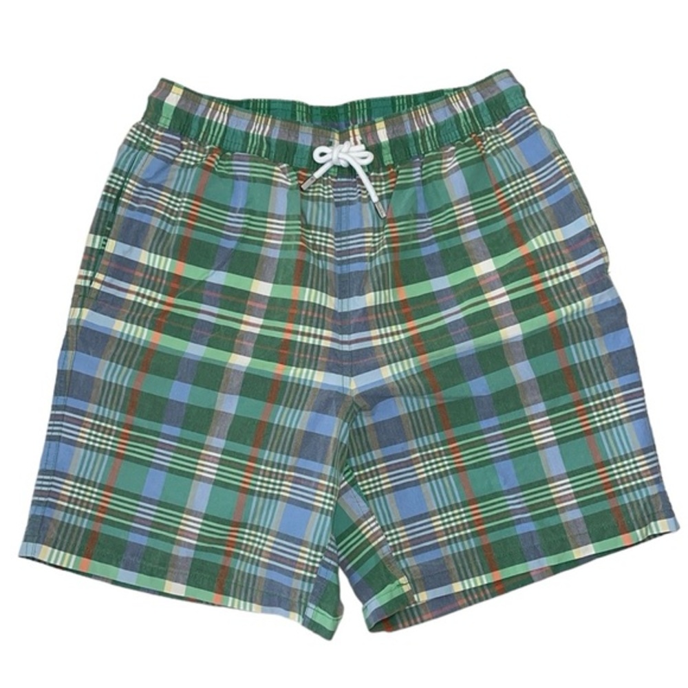 Brooks Brothers men’s Size‎ Small plaid swim trunks shorts. 7" inseam. EUC